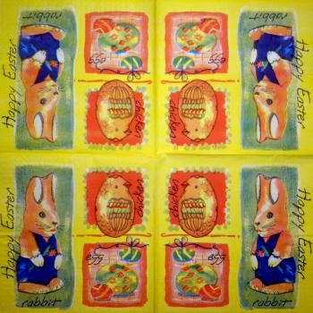 184 Hasen: unnatürlich - 3-lagig - 35x35 cm